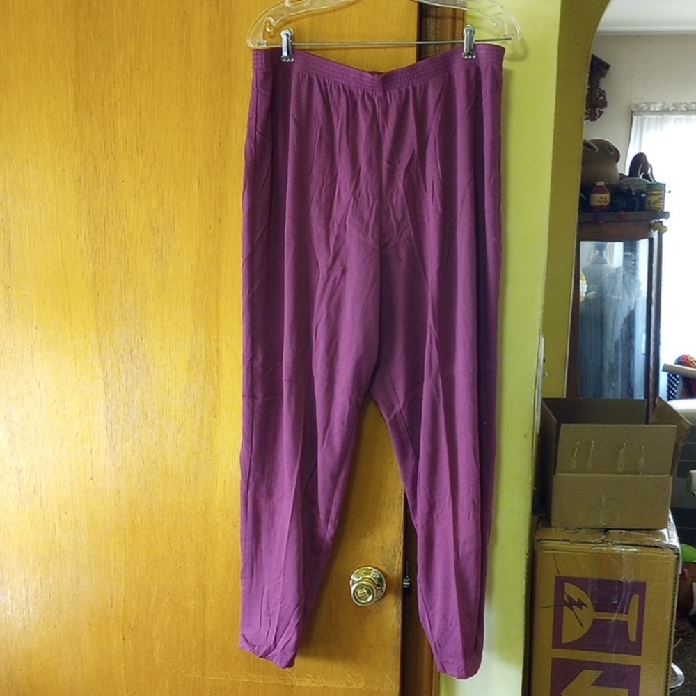 Fitting Image Plus Size 22W Comfy Burgundy Cotton/ Polyester Pants